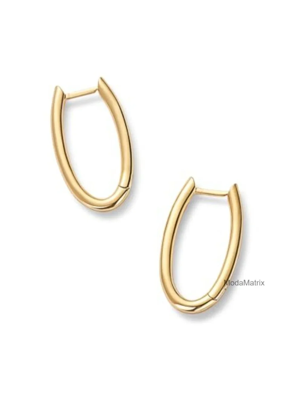 14K Gold Plated 925 Sterling Silver Geometric Hoop Earrings